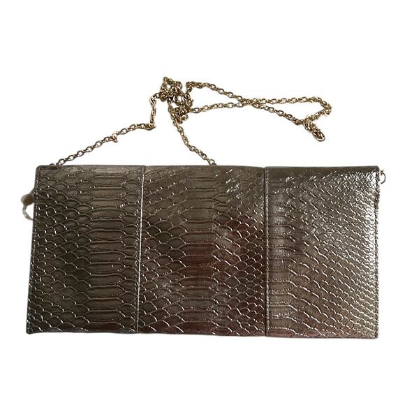 Urban Expressions Reilly Vegan Leather Clutch Crossbody Pewter 12"L x 6"H NEW - Picture 3 of 8